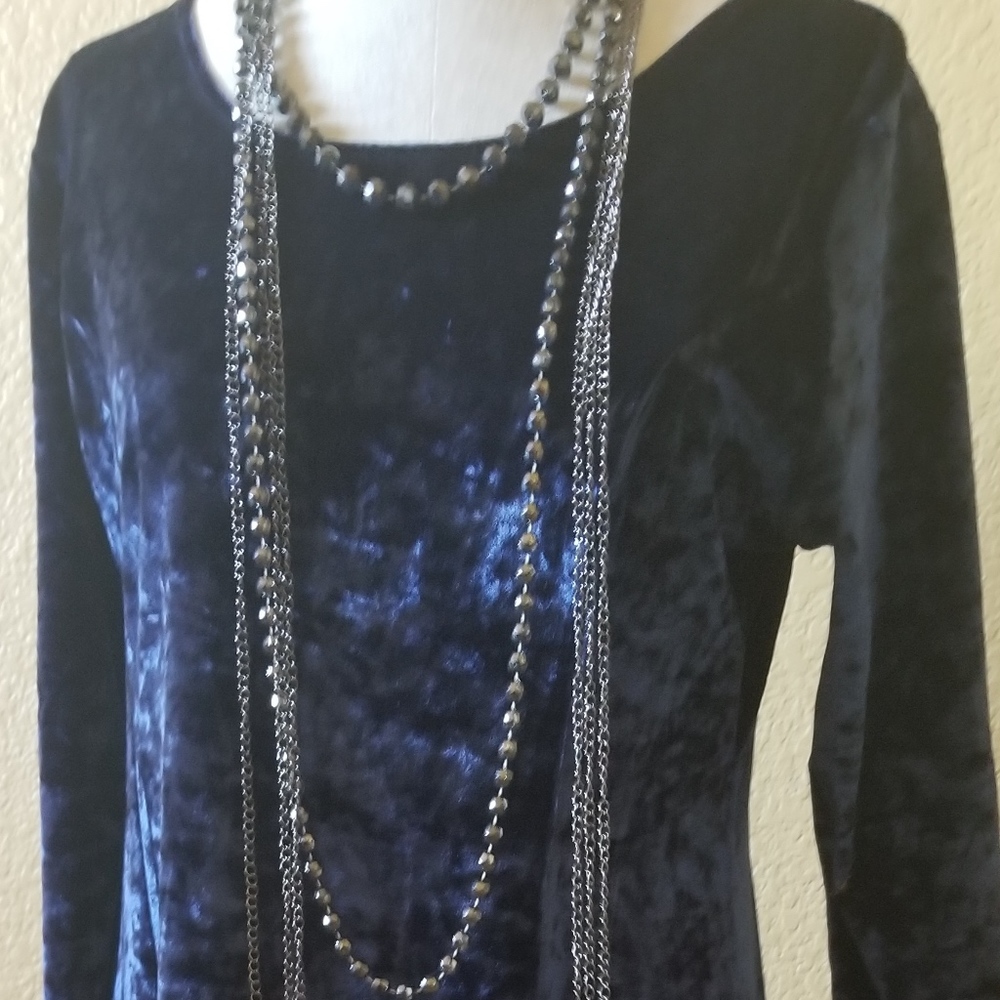 Blue Velvet Fit & Flare Dress